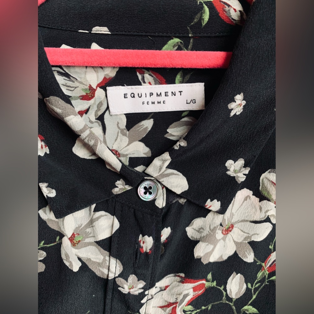 Equipment floral printed silk button-up blouse - Picture 5 of 6